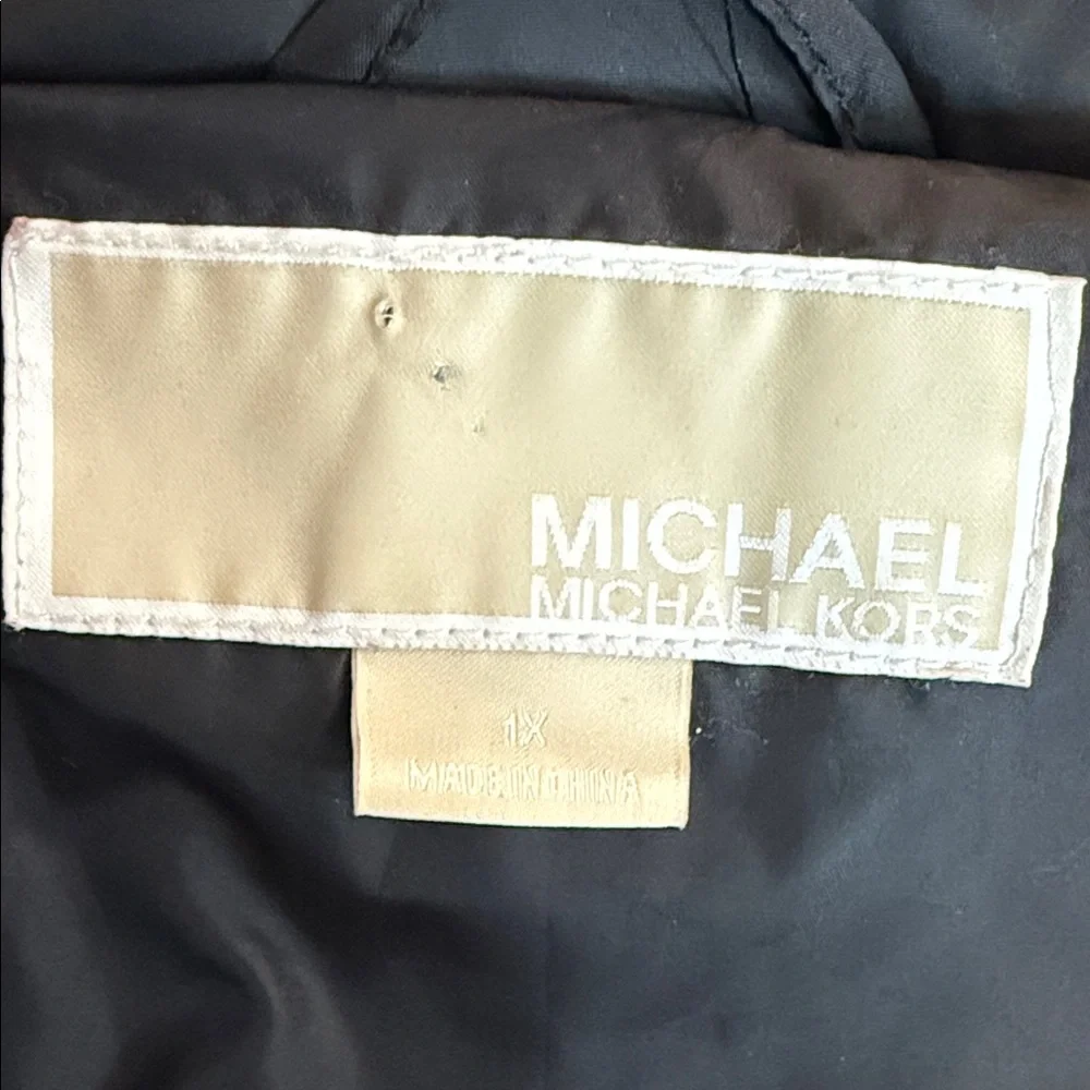 Michael Kors | Puffer Coat with Faux Fur Trim | Black | Plus 1X